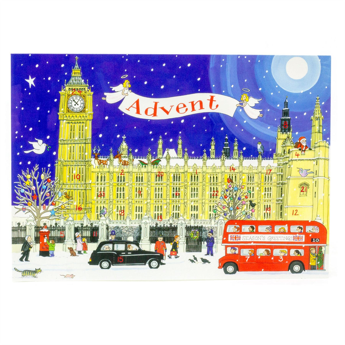 Palace of Westminster - Christmas Advent Calendar Greetings Card & Envelope Advent Calendar - Tophatter Daily Deals