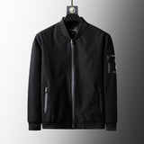 BLACK Plus Size Loose Clothes Men's Stand-up Collar Jacket Black 0 - Tophatter Daily Deals