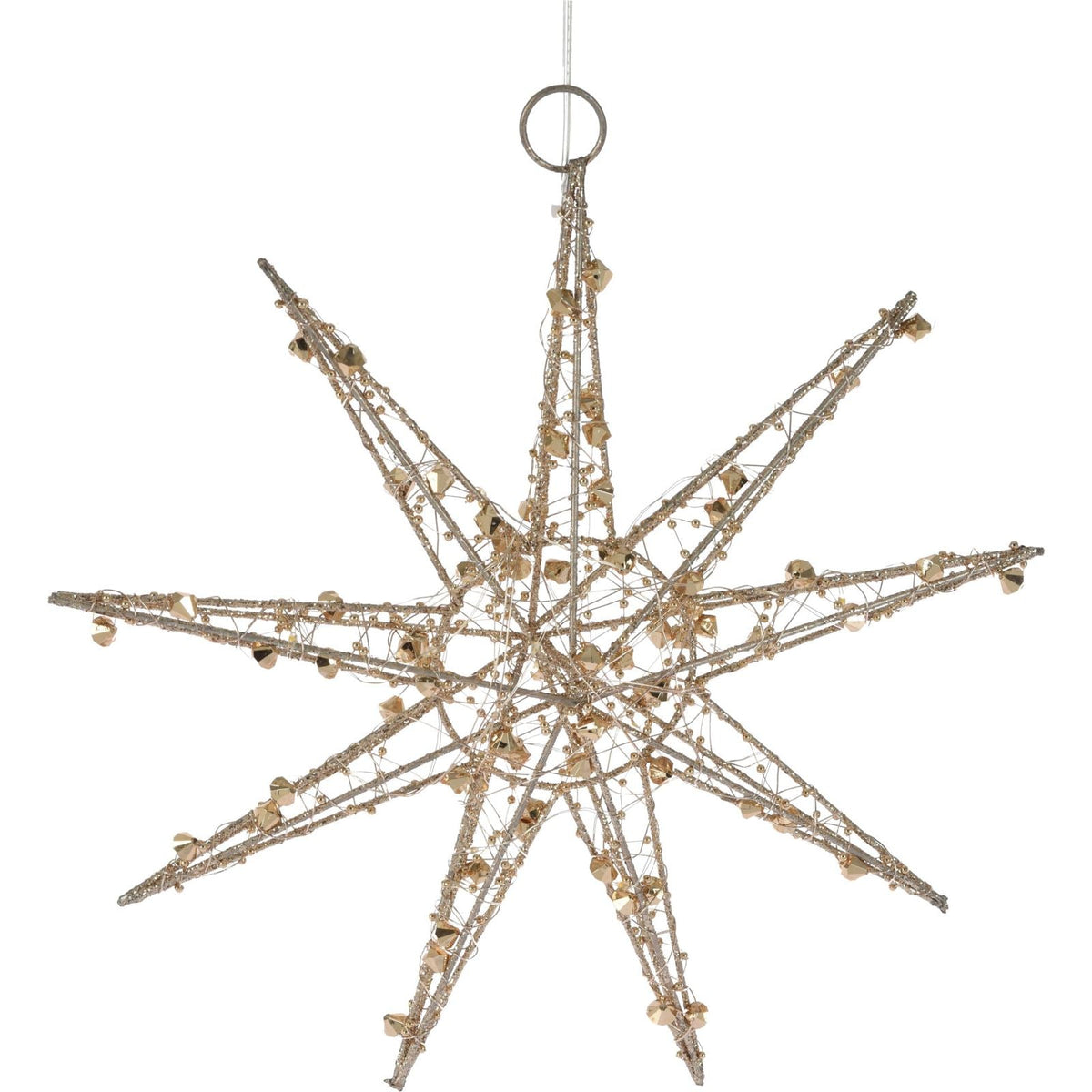 3D Gold Christmas Star Light | 20 LED Battery Operated Window Decoration - 32cm LED Light - Tophatter Daily Deals