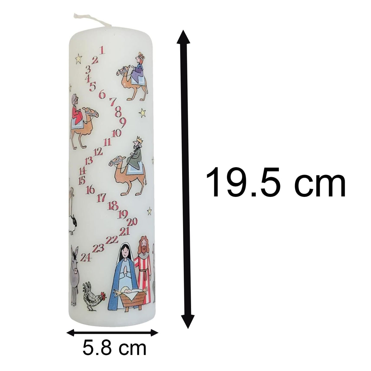 Traditional Countdown To Christmas Advent Candle | Christmas Nativity Pillar Advent Candle With Numbers | Advent Christmas Candle Festive Pillar Candle Advent Candle - Tophatter Daily Deals