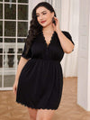 Plus Size Lace Trim Deep V Night Dress Sleep Dresses - Tophatter Daily Deals