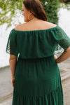 Plus Size Swiss Dot Off-Shoulder Tiered Dress Casual Dresses - Tophatter Daily Deals