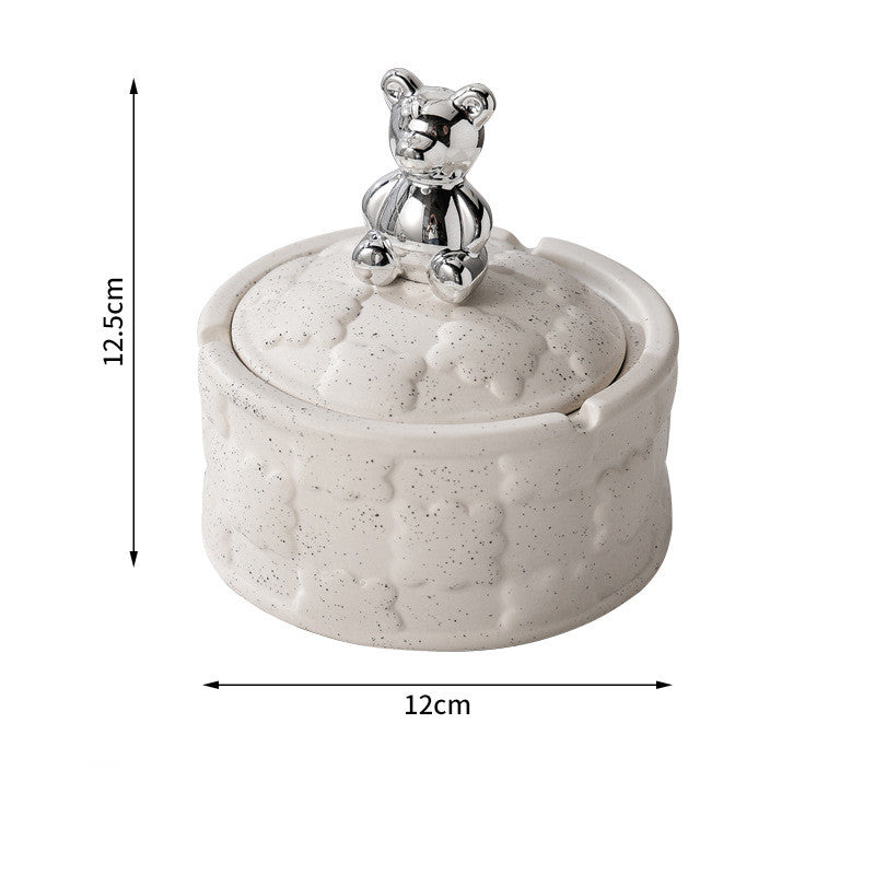 Bear Cookie Shape Relief Ceramic Ashtray Ink Dots 0 - Tophatter Daily Deals