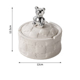 Bear Cookie Shape Relief Ceramic Ashtray Ink Dots 0 - Tophatter Daily Deals