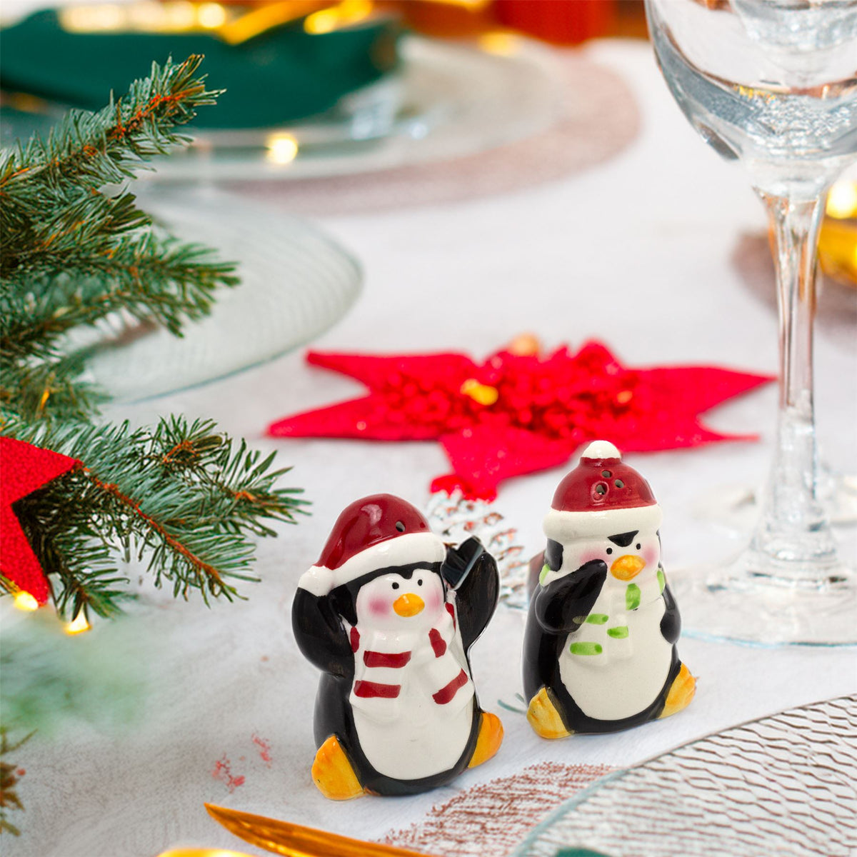 Christmas Penguin Salt & Pepper Pots | Festive Novelty Salt & Pepper Shakers Salt and Pepper Shakers - Tophatter Daily Deals