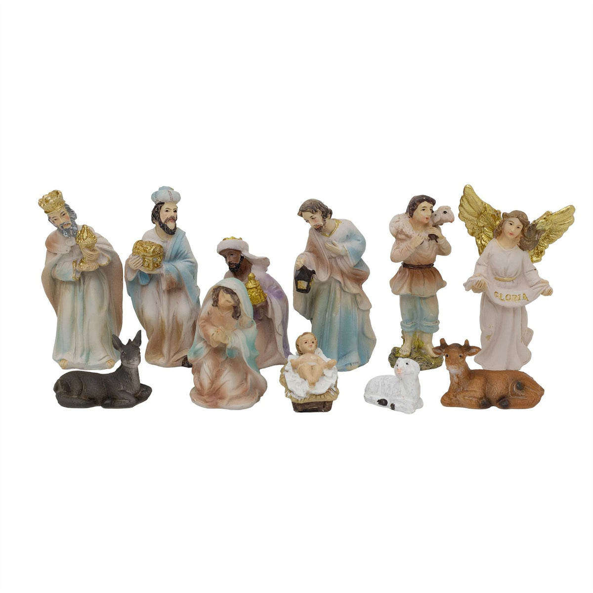 11-Piece Christmas Nativity Figurines | Traditional Holy Family Figures Set 8cm Nativity Set - Tophatter Daily Deals