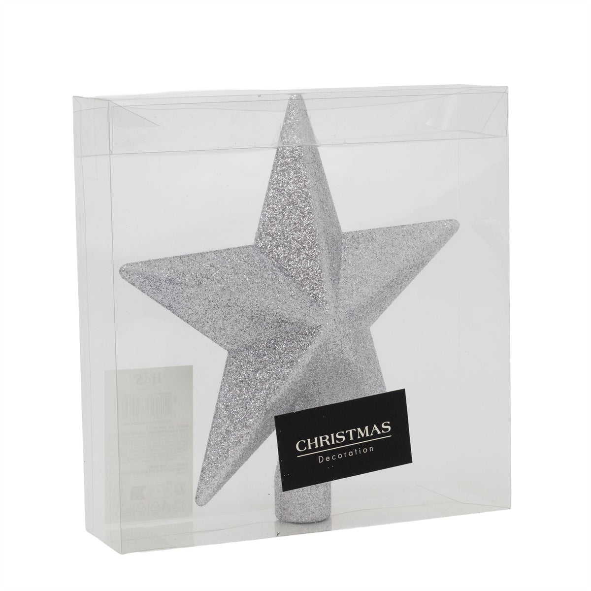Silver Star Christmas Tree Topper | Sparkling Silver Christmas Tree Topper Tree Decoration - Tophatter Daily Deals