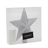 Silver Star Christmas Tree Topper | Sparkling Silver Christmas Tree Topper Tree Decoration - Tophatter Daily Deals