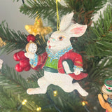 White Rabbit Christmas Bauble Alice in Wonderland Christmas Tree Ornament - 9cm Baubles - Tophatter Daily Deals