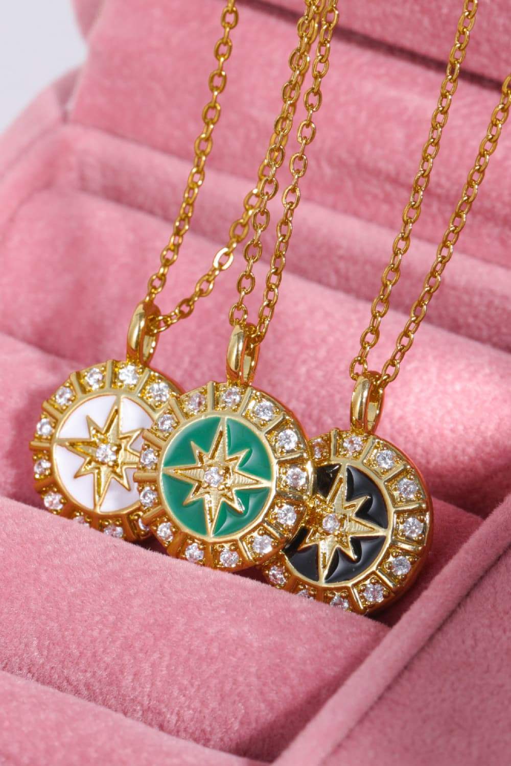 Zircon Decor North Star Pendant Copper Necklace Necklaces - Tophatter Daily Deals