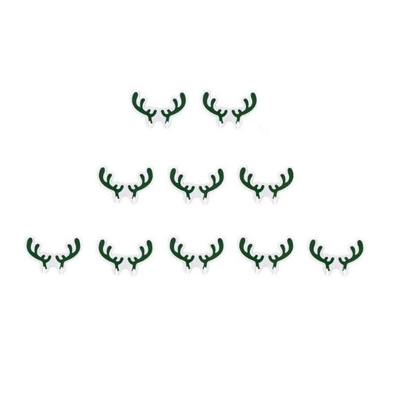 10 Pieces Of Christmas Wine Glasses Decorated With Green 0 - Tophatter Daily Deals
