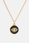 Cubic Zirconia Evil Eye Pendant Chunky Chain Necklace Black One Size Necklaces - Tophatter Daily Deals