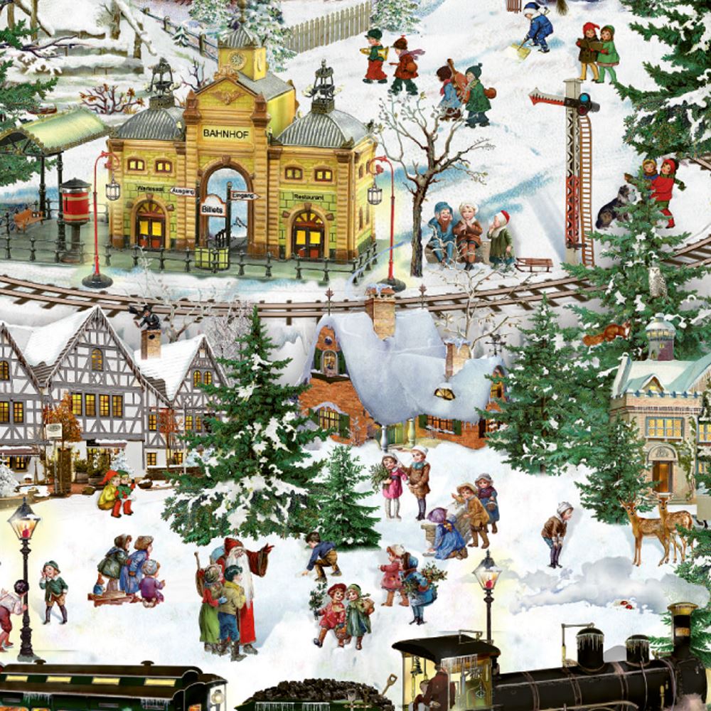 Christmas Advent Calendar The Christmas Railway | Christmas Train Advent Calendar Traditional Advent Calendar | Alpine Village Picture Advent Calendar Paper Advent Calendar Advent Calendar - Tophatter Daily Deals