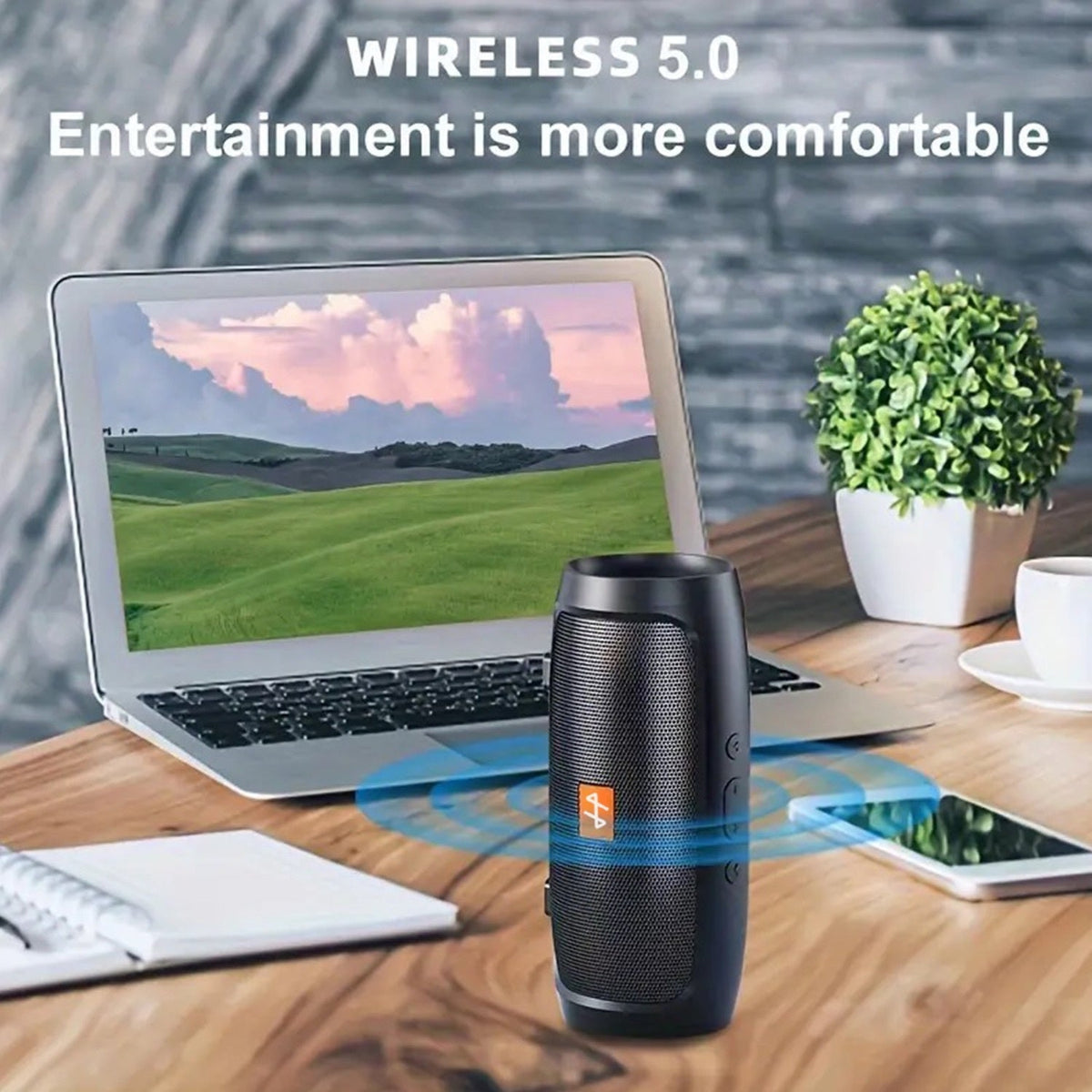 Portable Wireless Speaker with 5.1 Channel Stereo Sound, USB-C Rechargeable Speakers - Tophatter Daily Deals