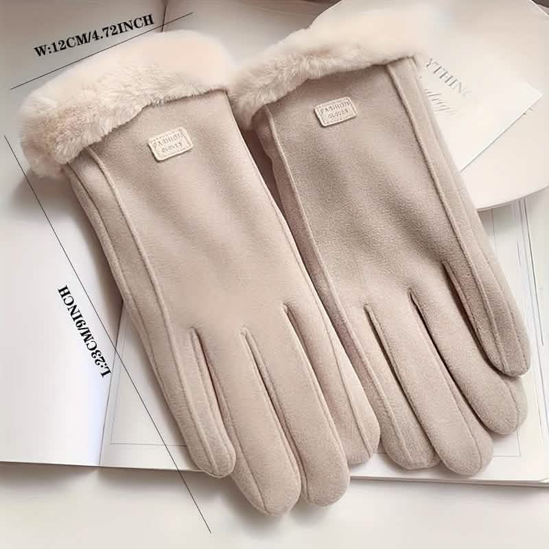 Cashmere Warm Suede Leather Plush Touch Screen Gloves Gloves, Scarves & Earmuffs - Tophatter Daily Deals