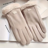 Cashmere Warm Suede Leather Plush Touch Screen Gloves Gloves, Scarves & Earmuffs - Tophatter Daily Deals