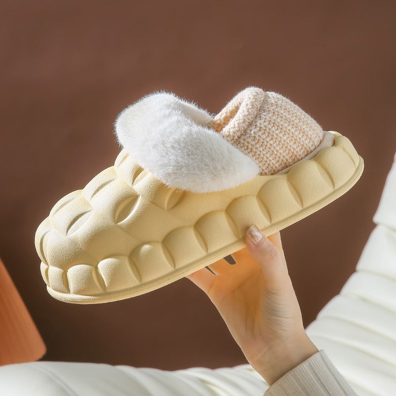 Bubble Shoes With Foldable Heel Slippers Women Warm Indoor House Shoes Yellow 4 - Tophatter Daily Deals