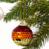 Set of 8 Sequin Rainbow Christmas Baubles | Multicoloured Tree Decorations - 4cm Baubles - Tophatter Daily Deals