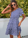 Checkered Single Shoulder Mini Dress Casual Dresses - Tophatter Daily Deals