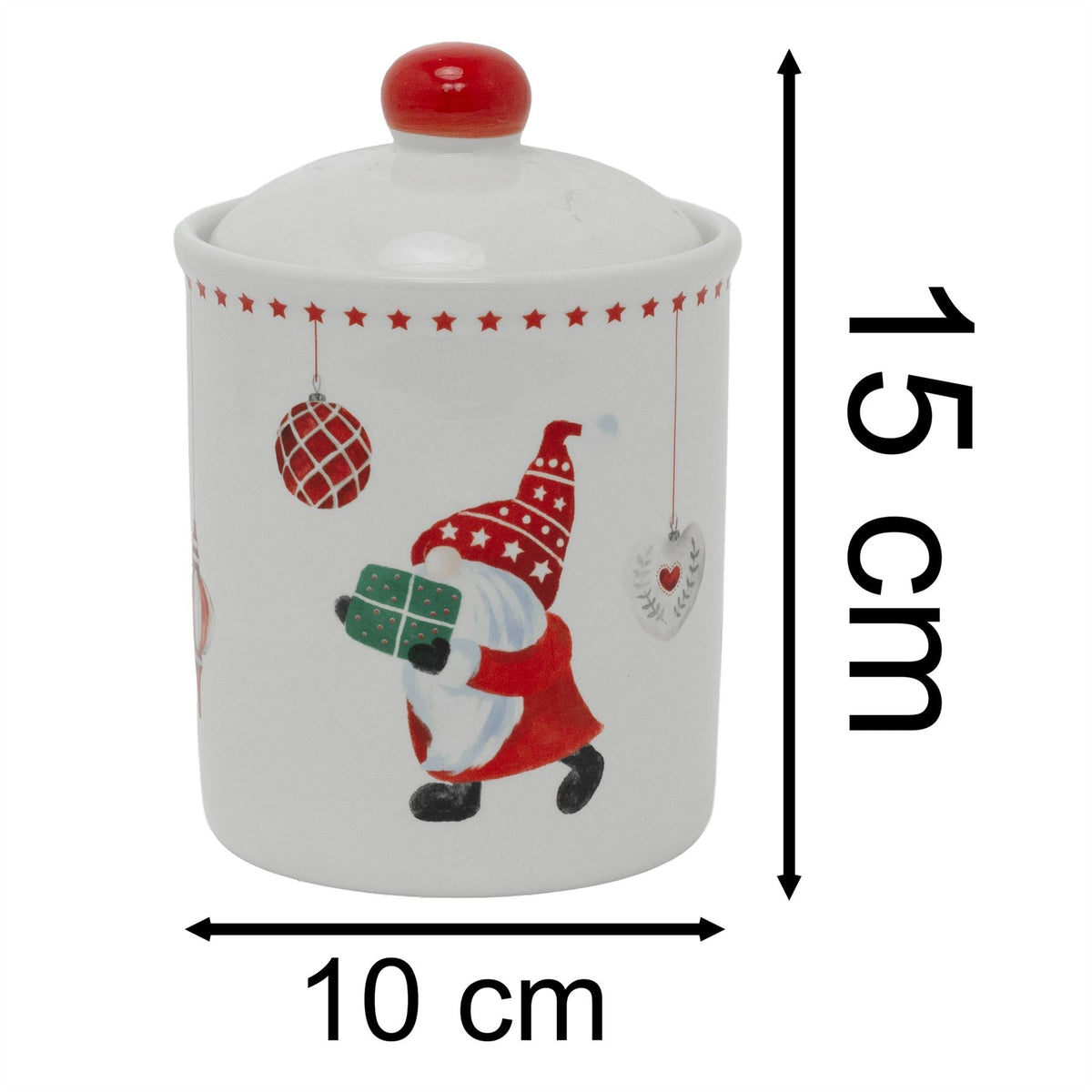 Gonk Christmas Storage Jar | Festive Gnome Kitchen Jar with Airtight Lid - 15cm Jar - Tophatter Daily Deals