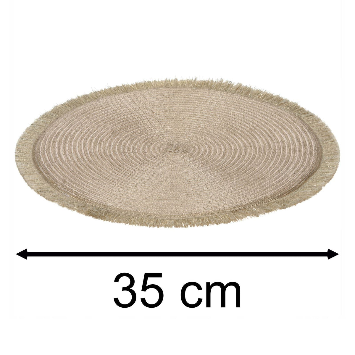 Champagne Gold Round Placemat | Woven Gold Shimmer Table Place Mat - 35cm Placemat - Tophatter Daily Deals