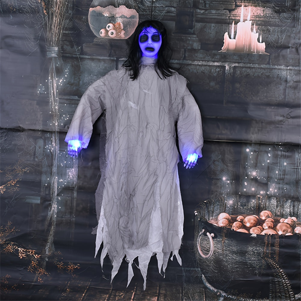 Hanging Halloween Decoration Female with Glowing Eyes Halloween - Tophatter Daily Deals