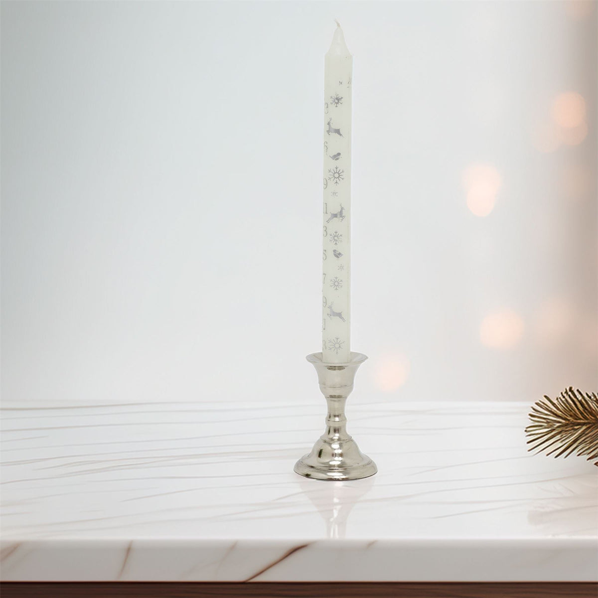 Silver Metal Candlestick | Silver Effect Short Candle Holder Stand - 8cm Candlestick - Tophatter Daily Deals