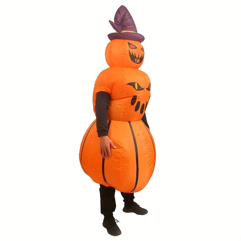 Inflatable Pumpkin Costume with Hat & Expressive Face Halloween - Tophatter Daily Deals