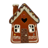 Ceramic Gingerbread House Christmas Tealight Holder | Festive Candle Ornament Candle Holder - Tophatter Daily Deals