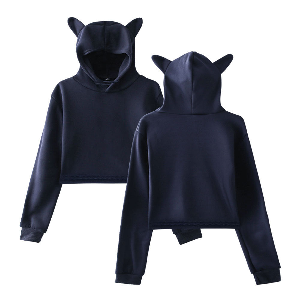 Soft Women's Cropped Hoodie - Boxy Relaxed Cut, Cotton 3D Changing Face Moving Picture Frame - Tophatter Daily Deals