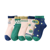 Autumn And Winter New Three-dimensional Boys And Girls Socks 5 Pairs Green 0 - Tophatter Daily Deals