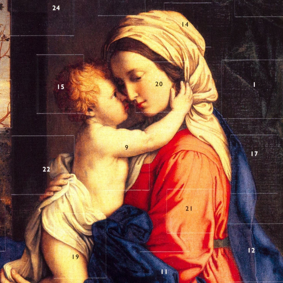 Madonna & Child Christmas Advent Calendar Religious Advent Calendar 32.5x24.5cm Advent Calendar - Tophatter Daily Deals