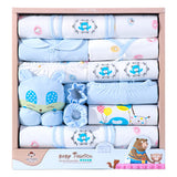 18 Piece Cotton Newborn Clothes Gift Box Set Bear Blue 59cm 0 - Tophatter Daily Deals