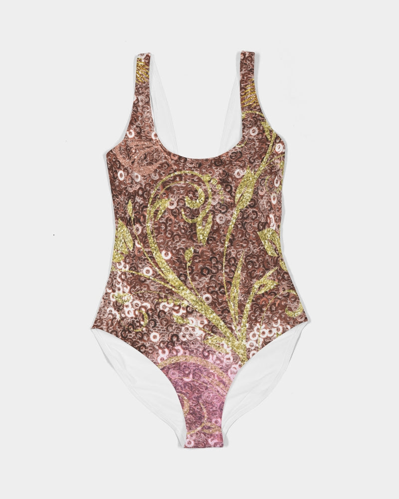BEAUTIFUL PURPLE GITTER DESIGN CREATED BY FLIPSTYLEZ Women's All-Over Print One-Piece Swimsuit Swimwear - Tophatter Daily Deals