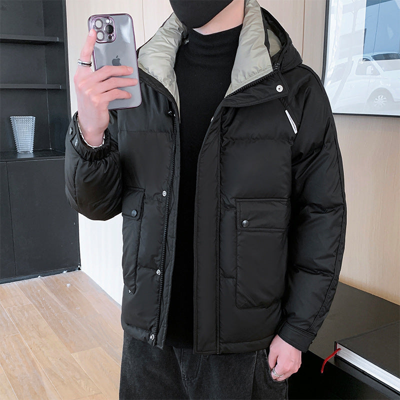 Insulating Men's Down Jacket - Short Boxy, Polyester, City 3D Changing Face Moving Picture Frame - Tophatter Daily Deals