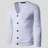 Soft Men's Sweater Jacket - V Neck Button Up, Cotton Blend White 3D Changing Face Moving Picture Frame - Tophatter Daily Deals