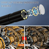 2.4 Inch Screen Endoscope Inspection Camera, 1080p with 6 Adjustable LEDs and IP67 Probe Cameras & Drones - Tophatter Daily Deals