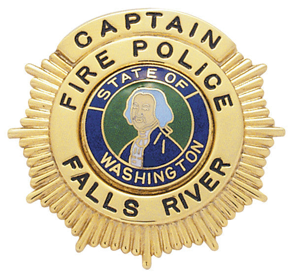 E217 - Custom Engraved Badge by Smith & Warren - Tophatter's Weapons'N'Deals Sunburst - Tophatter Daily Deals