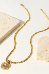 18K Gold Plated Inlaid Rhinestone Pendant Necklace Necklaces - Tophatter Daily Deals