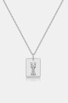 Inlaid Zircon Rectangle Pendant Necklace Silver One Size Necklaces - Tophatter Daily Deals