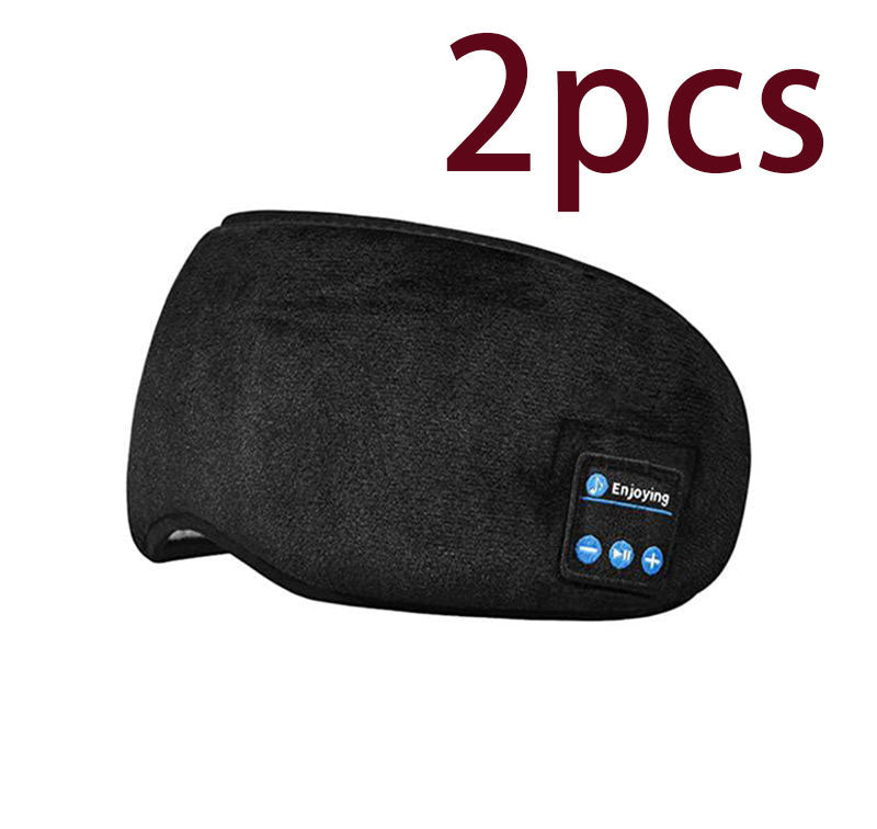 5.0 Bluetooth Music Eye Mask 02Black 2pcs 0 - Tophatter Daily Deals