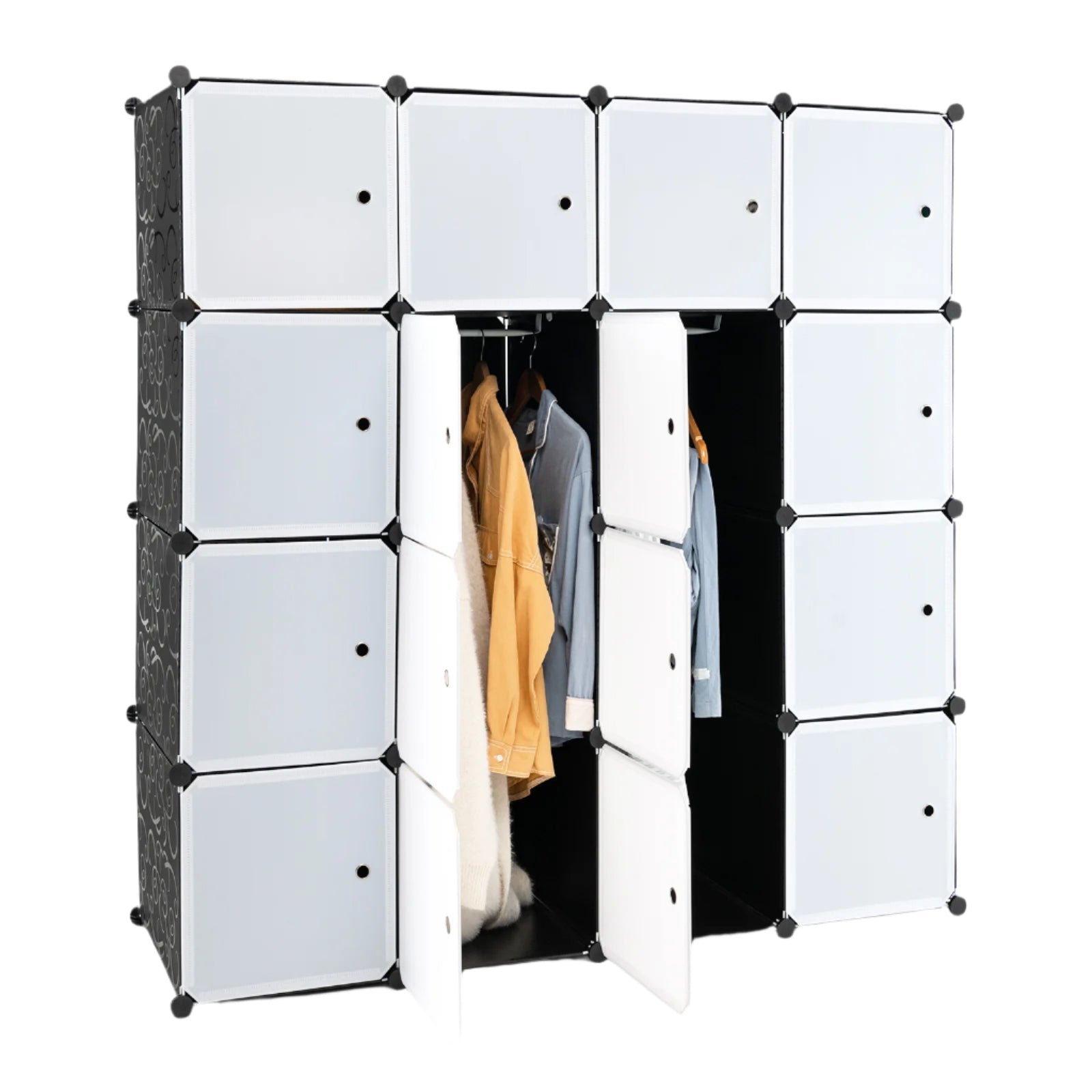 Storage Wardrobe Closet with Hanging Rods Home & Garden > Storage > Clothing & Wardrobe Storage - Tophatter Daily Deals