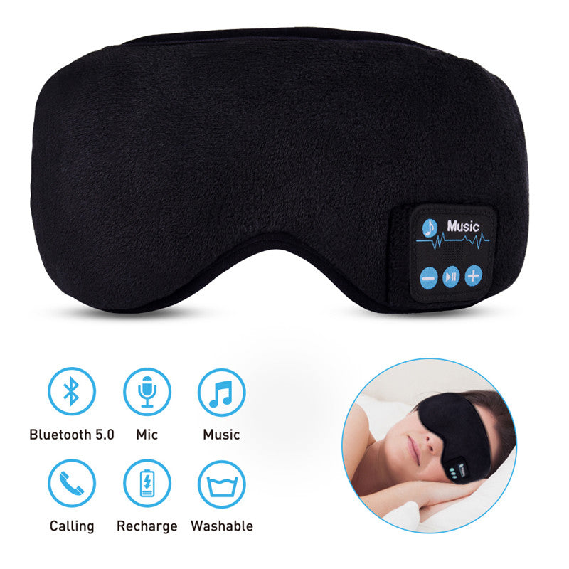 5.0 Bluetooth Music Eye Mask Black 0 - Tophatter Daily Deals