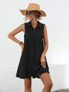 Button Up Sleeveless Mini Dress Casual Dresses - Tophatter Daily Deals