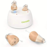 Rechargeable Hearing Aids – Invisible In-Ear, Noise Reduction, Volume Control Beige In-Ear Headphones - Tophatter Daily Deals