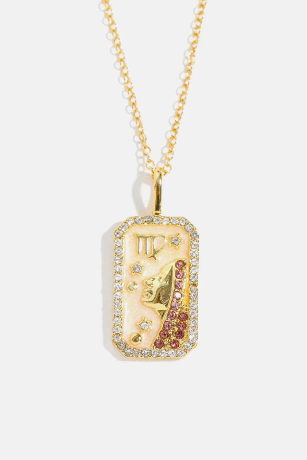 Rhinestone Constellation Pendant Copper Necklace Virgo One Size Necklaces - Tophatter Daily Deals