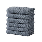Cotton Diamond Waffle Weave Bath Towel Set - Grayson Collection Hand Towel (Pack of 6) Blue Bath - Tophatter Daily Deals