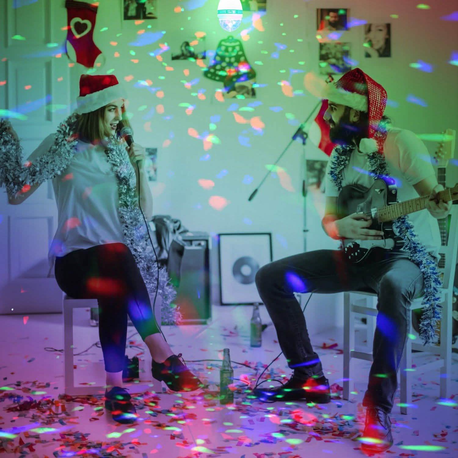 E27 3W Rotating RGB LED Light Bulb Indoor Lighting - Tophatter Daily Deals