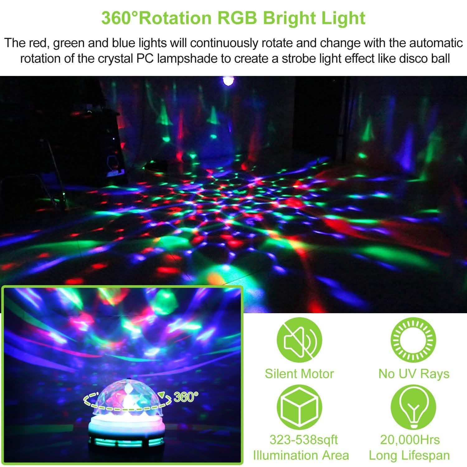 E27 3W Rotating RGB LED Light Bulb Indoor Lighting - Tophatter Daily Deals