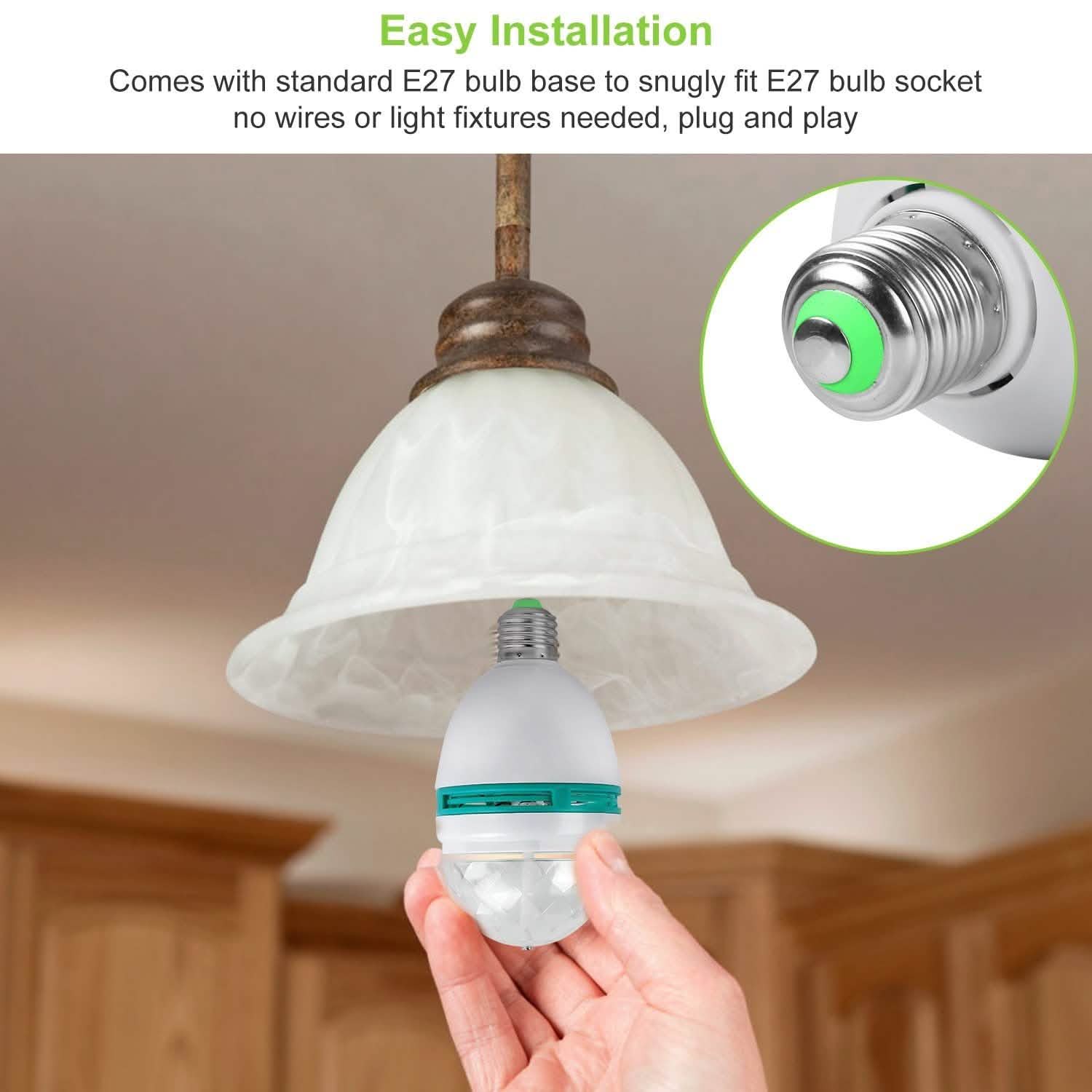 E27 3W Rotating RGB LED Light Bulb Indoor Lighting - Tophatter Daily Deals